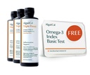 ALGAECAL Free Omega-3 Home Test Kit: Easy At-Home Testing with Lab-Verified Results Triple Power: 1200mg EPA & DHA Omega-3s Fish Oil Supplement, Mango Flavor, Burp-Less, Sugar-Free
