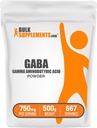 BulkSupplements.com GABA Powder - Gamma Aminobutyric Acid, GABA Supplement, Amino Acid Supplement - Gluten Free, 750mg per Serving, 500g (1.1 lbs) (Pack of 1)