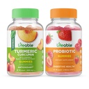 Lifeable Turmeric Curcumin + Probiotic 2 Billion CFU, Gummies Bundle - Great Tasting, Vitamin Supplement, Gluten Free, GMO Free, Chewable Gummy