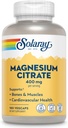 SOLARAY Magnesium Citrate 400mg - Magnesium Supplement - Bone Health, Muscle, Relaxation and Heart Health Support - Enhanced Absorption, Vegan, Gluten Free, 60-Day Guarantee, 60 Servings, 180 VegCaps