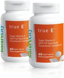 NatureCity True-E Full Spectrum Tocotrienols Vitamin E & Natural Alpha Tocopherol Supplement | Sustainable Tocotrienols from Evnol Suprabio | Non-GMO Vitamin E Complex | 120 Soft gels
