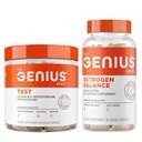 Genius Test, Advanced Testosterone Booster for Men + Genius Estrogen Balance (HIMS & Hers Bundle)