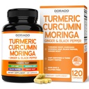 Turmeric Curcumin Supplement with Black Pepper, Ginger, Moringa (Made with 95% Curcuminoids) Third Party Tested, Non-GMO, Gluten Free - USA Made - (120 Capsules)