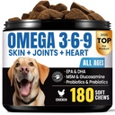 Omega 3 for Dogs – Salmon Oil for Dogs Skin & Coat Health, Fish Oil Supplement for Dog Shedding, Itch & Hot Spot Relief, Allergy Chews with EPA & DHA Fatty Acids for Skin & Joint Support - 180 Ct