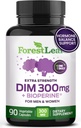 ForestLeaf DIM Supplement - 300mg DIM Estrogen Supplement for Women/Men - Diindolylmethane with BioPerine Black Pepper - Support for Detox, Metabolism, Hormone Balance & Menopause - 90 Caps
