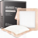 EVERLIT Silicone Super Absorbent Dressing | Sterile Adhesive Bandage Pad for High Absorbency & Reduced Skin Maceration | Fast Healing Advanced Wound Care for Heavily Exudating Wound (6" x 6")