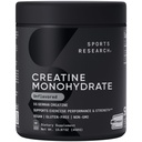 Sports Research® Creatine Monohydrate Powder w/Creapure® - Gain Lean Muscle, Improve Performance, & Support Workout Recovery* - 5g German Creatine · NSF Sport · Easy Mixing - 90 Servings (Unflavored)