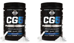 PMD Sports CG5 Premium Creatine & L Glutamine Powder, Power Recovery, Build Lean Muscle, Increase Workout Performance, Maximum Strength Pre Workout & Post Workout, Unflavored, 60 Servings (Pack of 2)
