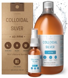 Premium Colloidal Silver ● Optimal Concentration Formula, Smaller Particles, Better Results ● Laboratory Certified ● Liquid Silver Made in EU ● Free Spray Bottle to Fill & Ebook (34 fl oz)