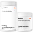 Momentous Creatine Monohydrate Powder & Grass-Fed Collagen Peptides Powder Stack - Supports Strength, Lean Muscle, & Recovery - FORTIGEL & Vitamin C for Hair, Skin, Nails, & Joint Health Support