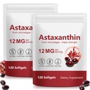 2 Pack Astaxanthin Supplements 12mg, Premium Astaxanthin Antioxidant Supplements with Antioxidant Activity, Supports Eye, Skin, Immune, Joint, Internal Circulation