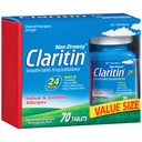 Claritin 24 Hour Allergy Medicine, Non-Drowsy Prescription Strength Allergy Relief, Loratadine Antihistamine Tablets, 70 Count