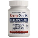 Serra-250k Serrapeptase 250,000 SPU Per Capsule | 500,000 SPU High Potency Enzyme | 90 Capsules | Delayed-Release Serrapeptase | Maximum Strength Vegan Non-GMO Systemic Enzyme for Recovery & Wellness