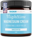 Magnum Solace Magnesium Lotion – Hydrating Nighttime Cream Apply to Legs, Arms or Chest - Topical Chloride USA Made and Safe for Kids (Unscented)