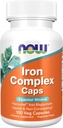 NOW Foods Supplements, Iron Complex Caps, Non-Constipating*, Essential Mineral, 100 Veg Capsules