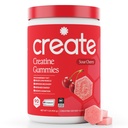 Create Creatine Monohydrate Gummies for Men & Women, Boost Focus, Strength, and Endurance, Anti-Melting Formula, Vegan, Gluten-Free, Non-GMO, 1.5g of Creatine per Gummy (Sour Cherry)