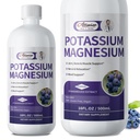 Potassium Magnesium Supplement Liquid-High Absorption Calm Magnesium&Potassium Drops Sugar-Free Plus Ginger,Turmeric,Black Pepper for Muscle,Leg Cramps,Bone & Energy & Immune Support - 16 Fl oz
