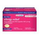 A+Health Dye-Free Extra Strength Allergy Relief Medicine, Diphenhydramine HCl 50mg Softgels, Antihistamine,100 Count