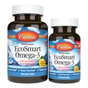 Carlson - EcoSmart Omega-3, 1000 mg Omega-3s Sustainable Source, Heart Health, Brain Function & Vision Support, Lemon, 90+30 soft gels
