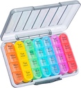 Daviky Weekly Pill Organizer 4 Times a Day, Moisture-Proof Pill Box 7 Day, Daily Pill Case Medicine Organizer Box Easy to Carry, Travel Pill Organizer with 28 Compartments to Hold Vitamins & Meds