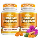 5 in 1 Turmeric Curcumin Softgels 2000mg with Milk Thistle Seed Extract & Black Pepper, Ginger Root - Immune, Liver Support - 95% Curcuminoids - Turmeric and Ginger Supplement Softgel Capsules