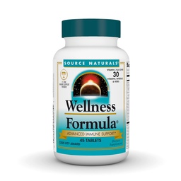 Source Naturals Wellness Formula, Advanced Immune Support - 45 Tablets | Bio-Aligned Vitamins & Herbal Defense with Vitamin C Plus 30 other Vitamins, Minerals & Herbs for Immune System Support