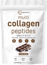 Micro Ingredients Multi Collagen Peptides Powder, 2lb | Type I, II, III, V, X + Biotin, Vitamin C & Hyaluronic Acid | Chocolate Flavor | Supports Hair, Skin & Joint Health | Keto, Non-GMO