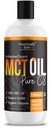 Intentionally Bare Organic Pure C8 MCT Oil – 99.2% - MCT Oil C8 for Energy, Brain, Mood & Focus - Supports Keto, Low Carb, Paleo, Vegan, Intermittent Fasting - Coffee & Salads – Unflavored - 16oz