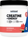 Nutricost Creatine + Energy 30 Servings (Watermelon Flavored) - 5,000mg Creatine Monohydrate + 350mg Energy Complex Per Serving