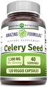 Amazing Formulas Celery Seed Extract Supplement | 1500 Mg Per Serving | 120 Veggie Capsules | Non-GMO | Gluten-Free | Made in USA