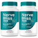 (2 Pack) Nerve Bliss Max – Official Nervebliss for Neuropathy Capsules with a Natural Blend for Daily Comfort and Overall Nerve Health Support, Just 2 Easy-to-Swallow Pills a Day (120 Capsules)