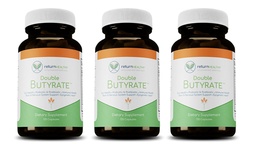 Double Butyrate Gut Health Supplement|Probiotic & Postbiotic Digestive Supplements for Gut Support|Enhances Immune, Brain, & Nervous System Function|Odor-Free Formula | 120 caps, 3 Pack