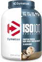 Dymatize ISO100 Whey Protein Powder Isolate, Cookies & Cream, 25g of Protein, 5 Pound, 5.5g BCAAs, Less Than 120 Cal., Gluten Free, 1g Fat, 1g Sugar, 2g Carb (74 Servings)