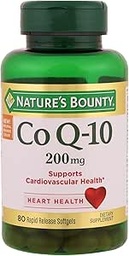 Nature's Bounty Co Q-10 200 mg Rapid Release Softgels Supports Cadiovascular Health 80 Ea (Pack of 8)