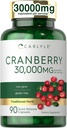 Carlyle Cranberry Supplement | 30,000mg | 90 Capsules | Non-GMO and Gluten Free Formula | Cranberry Pills from Concentrate Extract