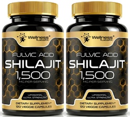 Himalayan Shilajit for Men - Shilajit Extract 1500mg per Serving, Pure Shilajeet for Women with Naturally Occuring Fulvic Acid - Shilajet for Enhanced Energy and Immune Support - 120 Count (Pack of 2)