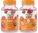 Lifeable Zinc Kids + B Complex Kids, Gummies Bundle - Great Tasting, Vitamin Supplement, Gluten Free, GMO Free, Chewable Gummy