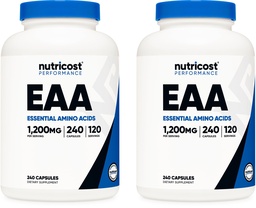 Nutricost EAA Capsules 1200mg, 240 Capsules - Essential Amino Acids, 120 Servings - Non-GMO, Gluten Free & Vegan (Pack of 2)