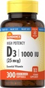 Sundance Vitamin D3 1000 IU | 300 Softgels | High Potency | Essential Vitamin Formula | Non-GMO and Gluten Free Supplement