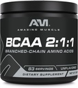 Amazing Muscle BCAA Amino Supplement | 2:1:1 Branched Chain Amino Acid Ratio | Unflavored | Net Weight 500 Grams (1.1 Lb) | Non-GMO | Gluten-Free | Made in USA