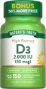 Nature's Truth Vitamin D3 2000 IU Softgels for Adults | 150 Count | High Potency | Non-GMO and Gluten Free Supplement