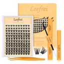 Eyelash Clusters 10-18mm Wispy Lash Clusters D Curl DIY Cluster Lash Extension Kit Individual Lashes Kit With Bond & Seal, Glue Remover, Tweezers(LF01 Lashes Set)