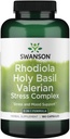 Swanson Rhodiola Holy Basil Valerian Stress Complex 225/225/225 Stress Wellbeing Relaxation Support Milligrams 180 Capsules