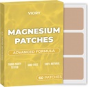 Magnesium Patches (Pack of 60) - 100% Natural Patch for Women and Men - with Calcium - Muscle and Bone Support, Calming - Enhanced Formula