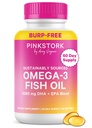 Pink Stork Omega 3 Fish Oil Supplements for Women with DHA and EPA - High Potency Burpless Omega-3 Supplement for Cognitive Health - 60 Softgels