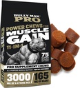 Bully Max 11-in-1 Muscle Gain Power Chews - High Protein Dog Supplement with Amino Acids - Healthy Treats for Puppy & Adult Dogs - Premium Muscle Builder for All Breeds - 75 Tasty Soft Dog Chews