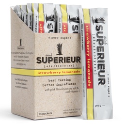 Superieur Sea Mineral Electrolyte Powder, Strawberry Lemonade, 14 Packets