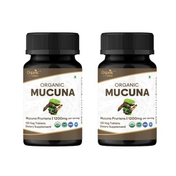 ORGANIC SPREE Mucuna Tablets - USDA Organic Mucuna Supplement, Supports Energy, Stamina & Overall Wellness*, 120 Tablets - Pack of 2