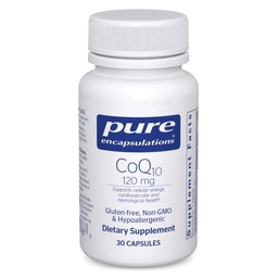 Pure Encapsulations CoQ10 120 mg - Coenzyme Q10 Supplement for Heart Health, Energy, Antioxidants, Brain & Memory Health - Cellular Health, Cognition & Cardiovascular Support* - 30 Capsules