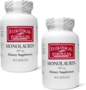 Ecological Formulas 600 mg Monolaurin - Two Individually Sealed Bottles 180 Count
